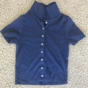 Blue buttoned up shirt